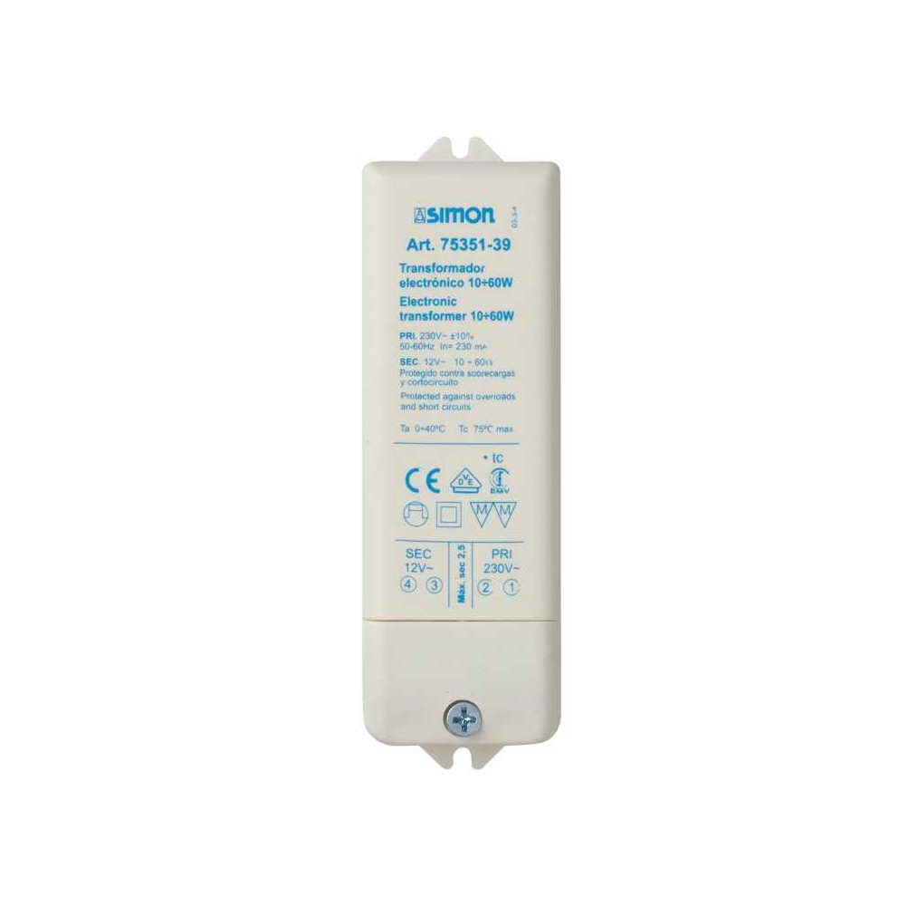 Simon 75351-39 Transformador Electronico 10/60W