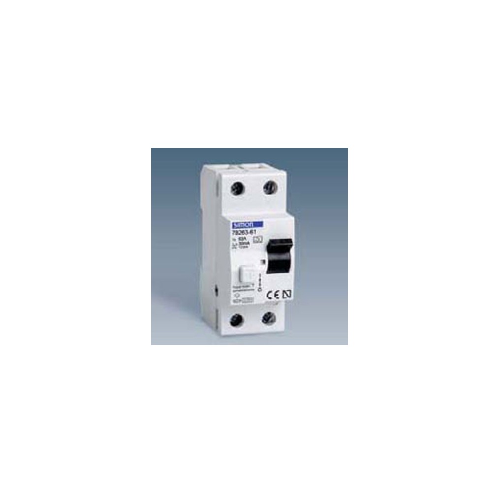 78225-60 - Interruptor diferencial clase AC, sensibilidad 30, tecla negra, 230V. 25A.
